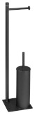 TRILLY stojan s držákem na toaletní papír a WC štětkou, hranatý, černá mat TR3214