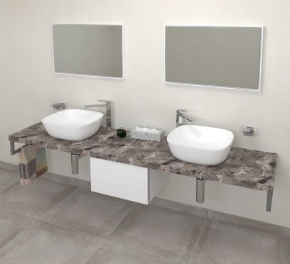 AVICE deska pod umyvadlo 180x50cm, tl.5cm, šedý kámen AV1810