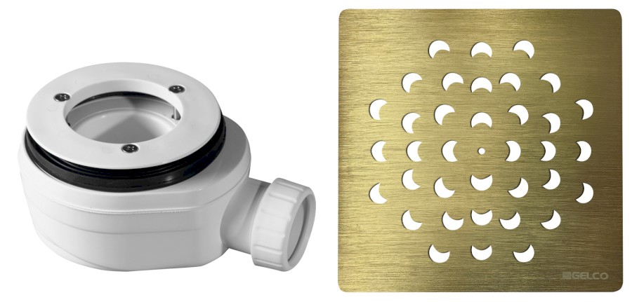 KSM104G-SN90 (59724) Vaničkový sifon, průměr otvoru 90 mm, DN40, krytka zlato KSM104G-SN90