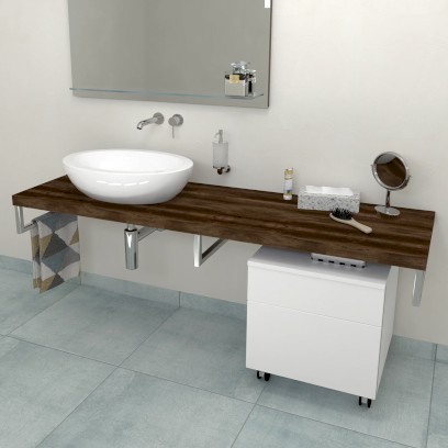 AVICE deska pod umyvadlo 130x50cm, tl.5cm, dub tmavý AV1311