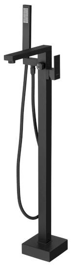 CM021B (58725) CUBEMIX vanová baterie s připojením do podlahy, černá mat CM021B