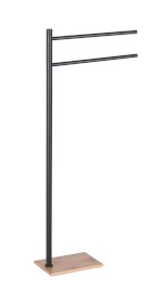 TRILLY stojan na ručníky, hranatý, černá mat/bambus TR3141