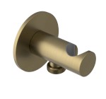 Držák sprchy kulatý, pevný, s vyústěním, zlato mat SG203G