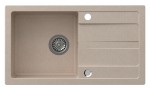 GR7202 (44498) Granitový vestavný dřez s odkapem, 77x44cm, béžová GR7202