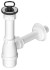 Umyvadlový sifon, nerez výpust, zátka s uchem, DN40, bílá 151.112.0