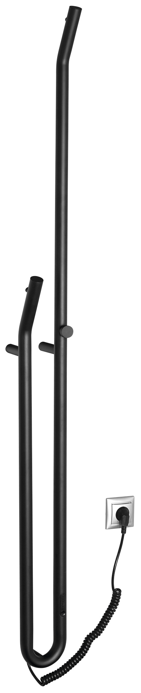 DUOPASSO elektrický sušák ručníků s časovačem, 122x1700mm, 45 W, černá mat ER330