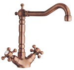 ANTEA stojánková dřezová baterie s retro hubicí, měď 3124