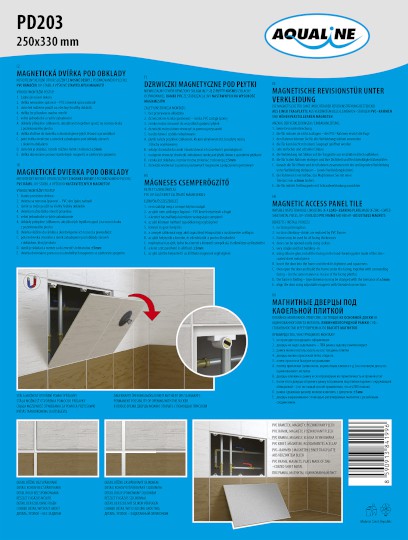 Magnetická dvířka pod obklady 250x330 PD203