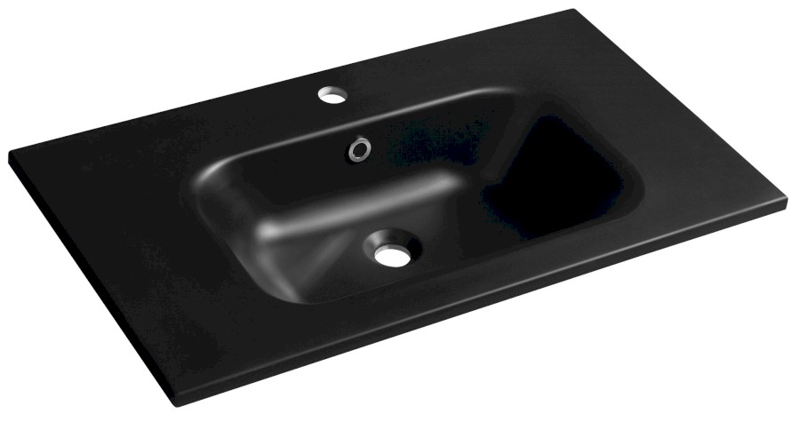 SD081B (52741) SIDRA umyvadlo, litý mramor, 81x46cm, černá mat SD081B