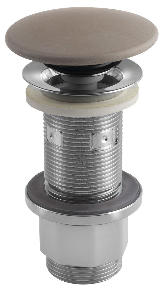 Umyvadlová výpust 5/4“, click-clack, betonová zátka, 10-80mm, písková mat FG914
