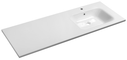 ARECA umyvadlo, litý mramor, 141x51,5cm, pravé, bílá AC141R