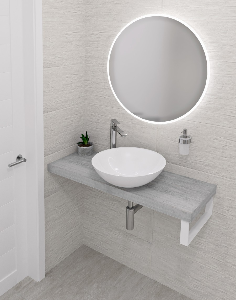 AV1365 (50250) AVICE deska pod umyvadlo 130x36cm, tl.5cm, dub starobílý AV1365