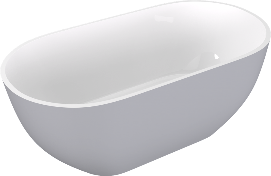 REDUTA volně stojící vana litý mramor 150x75x58cm, bílá/šedá mat 71843.32