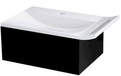 ZEUS umyvadlová skříňka vč. sifonu 60x26x45 cm, černá mat ZE070-3535