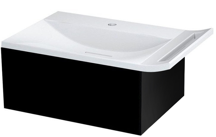 ZEUS umyvadlová skříňka vč. sifonu 60x26x45 cm, černá mat ZE070-3535