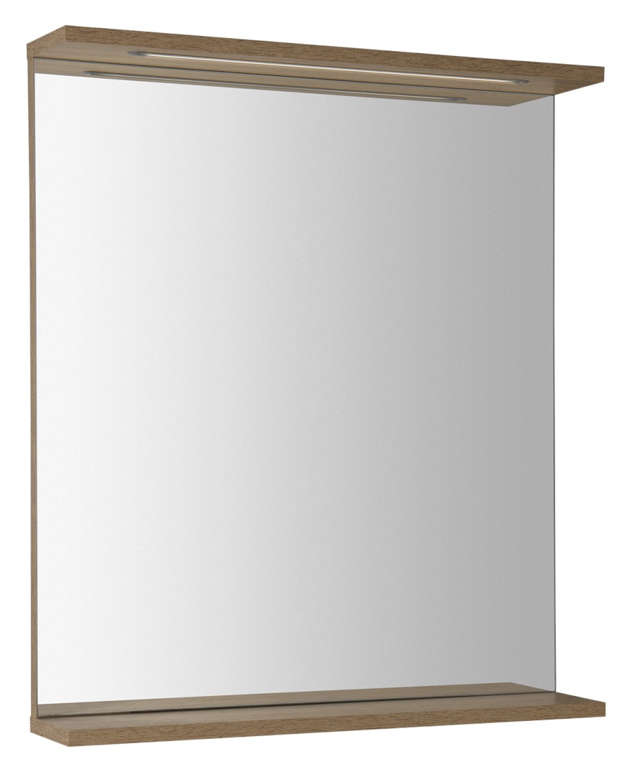 KO990S (56228) KORIN STRIP zrcadlo s LED osvětlením 60x70x12cm, dub platin KO990S