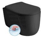 NOLITA závěsná WC mísa, Rimless, 35x55cm, černá mat 531431