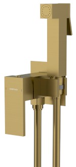 CM040GB (53054) CUBEMIX podomítková bidetová baterie se Stop sprškou, hranatá, zlato mat CM040GB