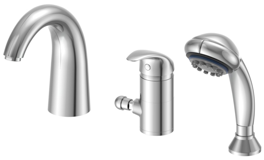 1107-30 (2652) KASIOPEA tříprvková baterie na okraj vany, chrom 1107-30