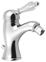 KIRKÉ CRYSTAL stojánková bidetová baterie s výpustí, páčka krystal, chrom KI03KC