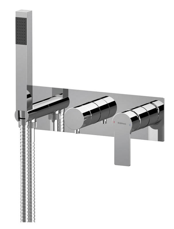 PAX podomítková sprchová/vanová baterie s ruční sprchou, 2 výstupy, chrom XA52