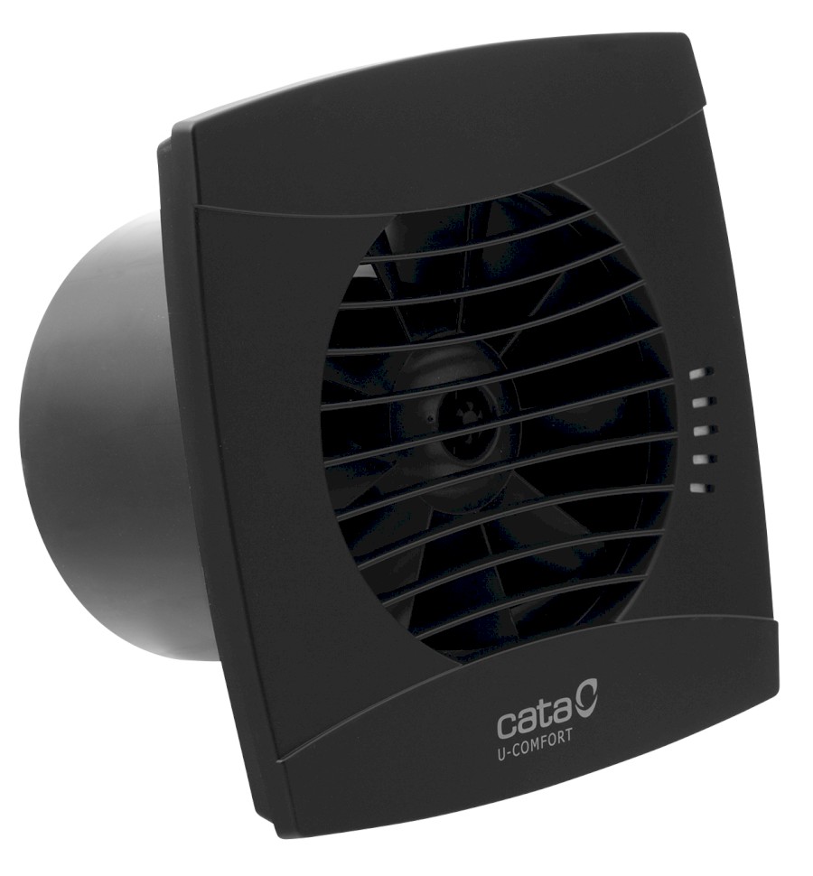01302000 (57852) UC-12 T koupelnový ventilátor axiální s časovačem, 12W, potrubí 120mm, černá 01302000
